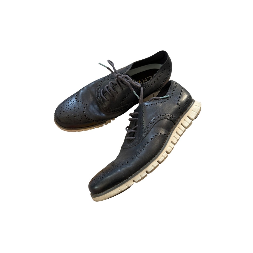 Cole Haan Zerogrand Wingtip Oxford Mens 10.5 M Navy Blue Leather Shoes